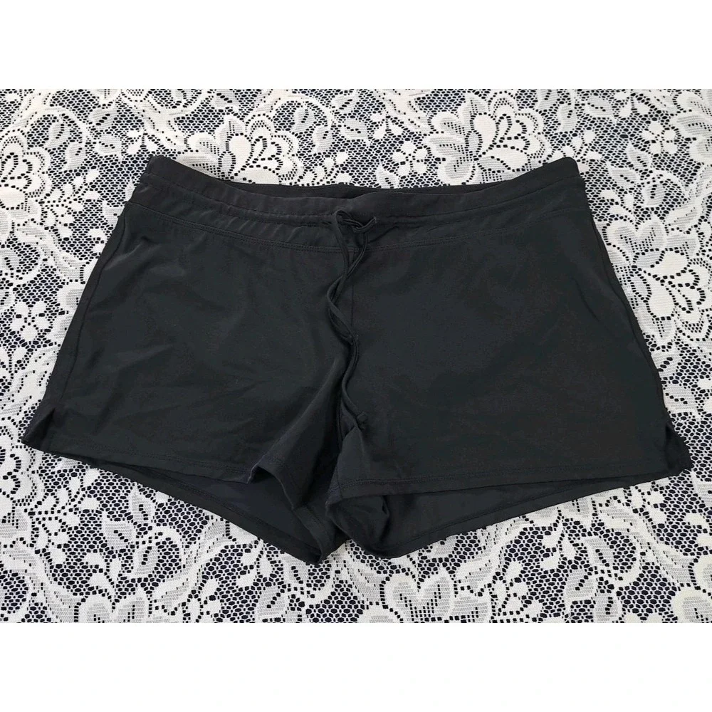 Tropical Escape Swim Shorts 12 Black Tankini Swim Top L Adjustable Straps Padded